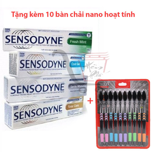 Combo 5 Tuýt Kem Đánh Răng Chống Ê Buốt Thái Lan Tặng Kèm 10 Bàn Chải Than Hoạt Tính