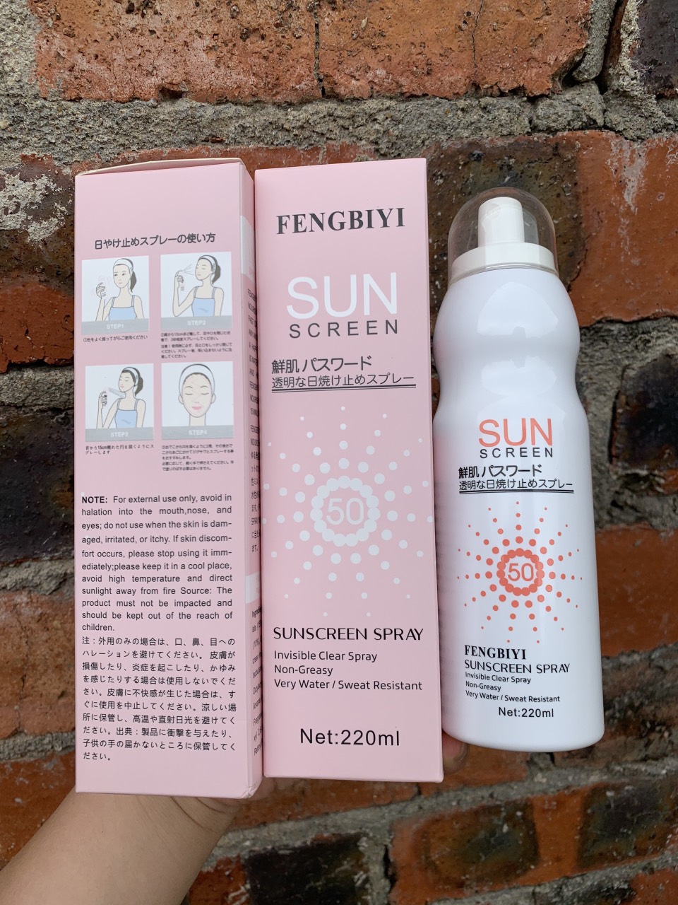 Kem Chống Nắng Cho Da Mặt Và Toàn Thân Sunscreen Spray Fengbiyi 220Ml Spf50 Giúp Bảo Vệ Da Khỏi Các Tác Hại Bên Ngoài Như Tia Uv Ánh Nắng Gay Gắt Khói Bụi Công Nghiệp Và Các Tia Bức Xạ Từ Máy Tính Hiệu Quả Trong Suốt 12H Sử Dụng