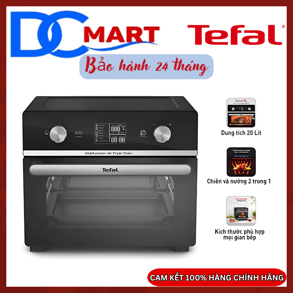 TEFAL - Nồi chiên không dầu kết hợp lò nướng Tefal Oven FW6058KR 20L - Hàng chính hãng bảo hành 24 t