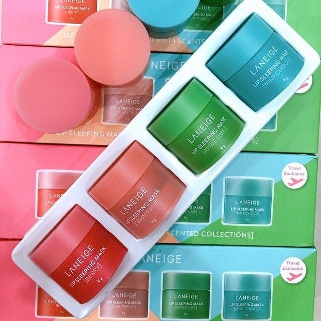 [HCM]Set 4 Hũ Mặt Nạ Ngủ Cho Môi Laneige Lip Sleeping Mask Mini Kit (4 scented collections) 8g x 4