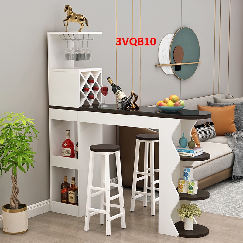 Quầy bar mini quầy bar kiêm vách ngăn phòng khách nhà bếp 3VQB10 ( Không kèm ghế )