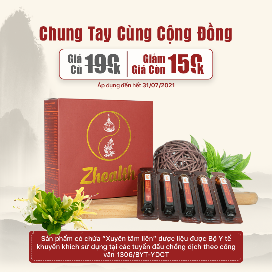 [COMBO 2 HỘP] Zhealth - Đánh Bại ViRus Không Lo Corona Tăng Sức Đề Kháng Nâng Cao Hệ Miễn Dịch Cho Cả Gia Đình ( Hộp 2 vỉ x 5 ống )- Khánh Linh Pharma