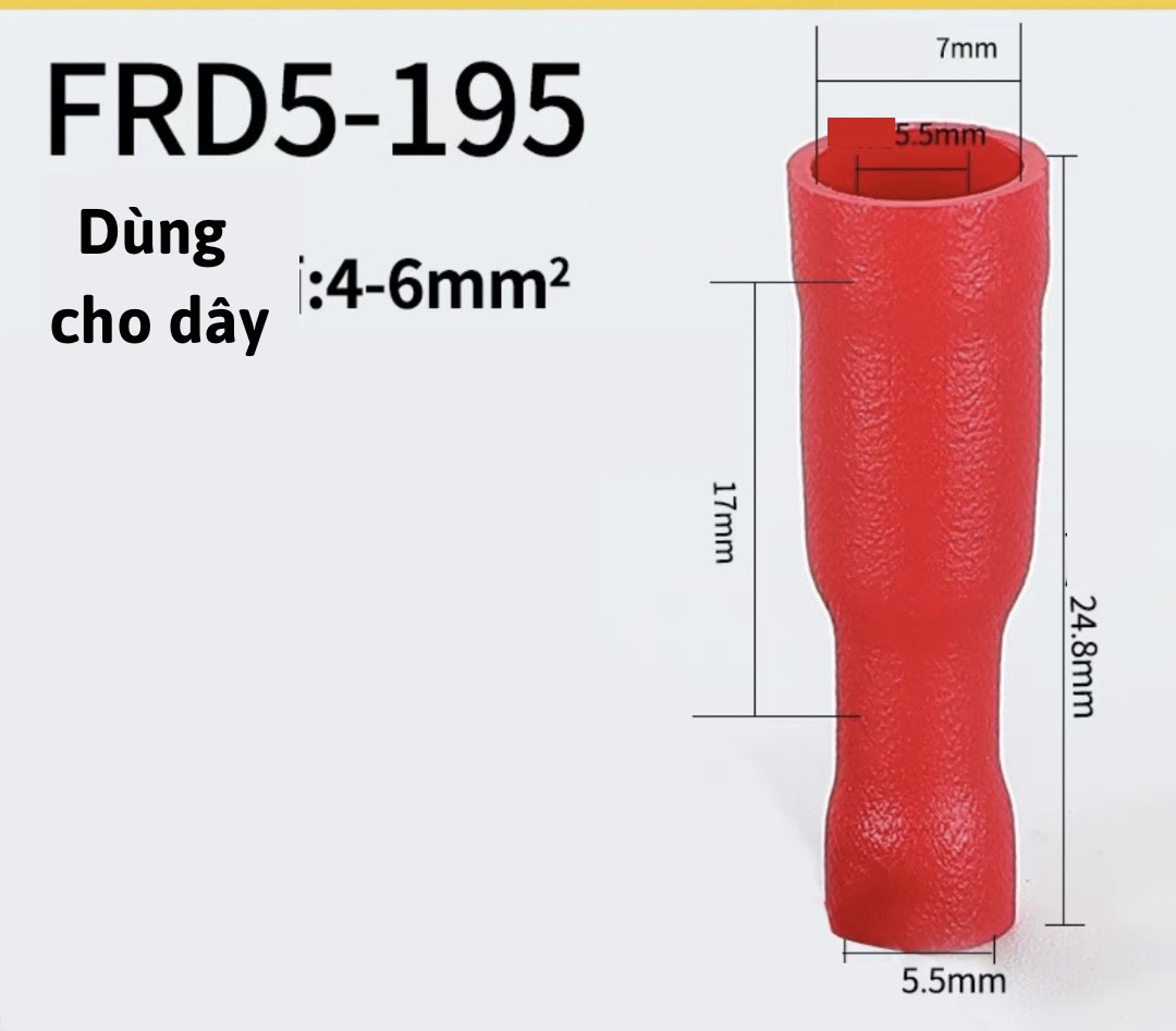 100 cos đầu đạnđầu cos nối dây điện cốt đực cái cosse hình đầu đạn giắc cắm cách điện bắp chuối duc