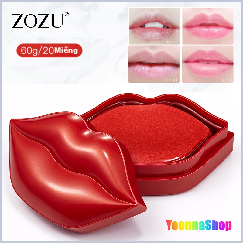 MẶT NẠ MÔI HOA HỒNG ZOZU DƯỠNG ẨM MỀM MÔI CĂNG MỌNG HỒNG TỰ NHIÊN (60g Hộp 20 Miếng) MỚI