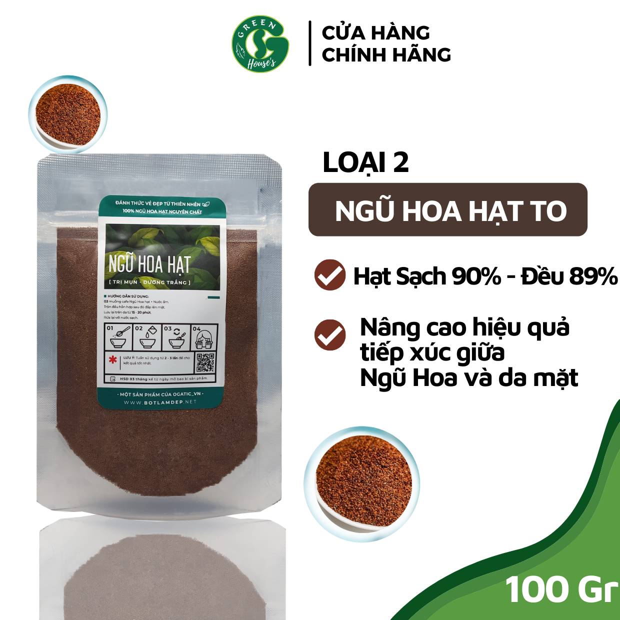 [HCM]Ngũ hoa hạt Organic ( hạt ngũ hoa hạt đình lịch ) Hút Mụn Ẩn Hiệu Quả Giúp Da Căng Bóng Trắng Mịn Tự Nhiên 100Gr - Handmade B1.001