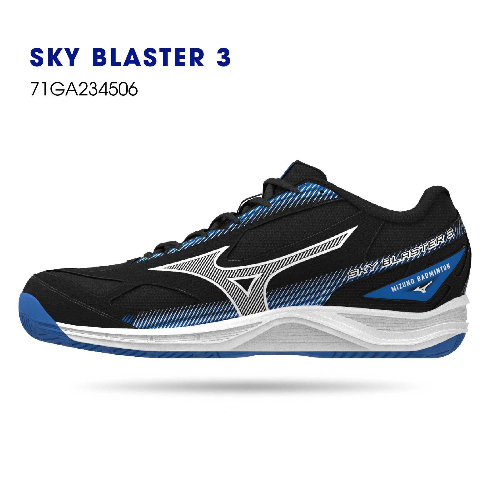 Giày cầu lông bóng chuyền nam nữ Mizuno sky blaster 3 71GA234506 cho cả nam và nữ màu đen xanh