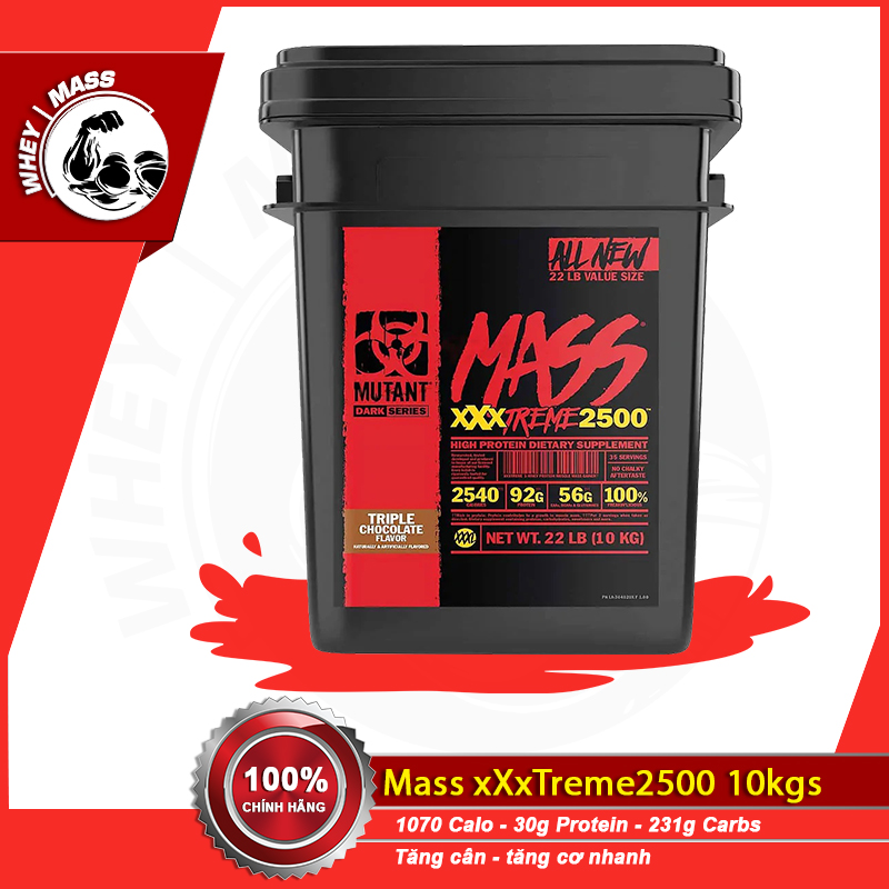 [HCM]Sữa Tăng Cân Tăng Cơ Nhanh MUTANT MASS XXXTREME 2500 22lbs (10kgs) từ CANADA