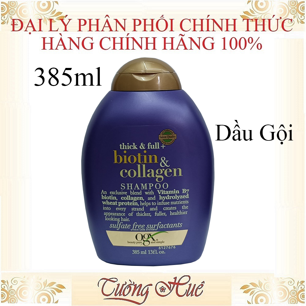 Dầu Gội OGX Biotin &amp; Collagen Thick &amp; Full Shampoo - 385ml