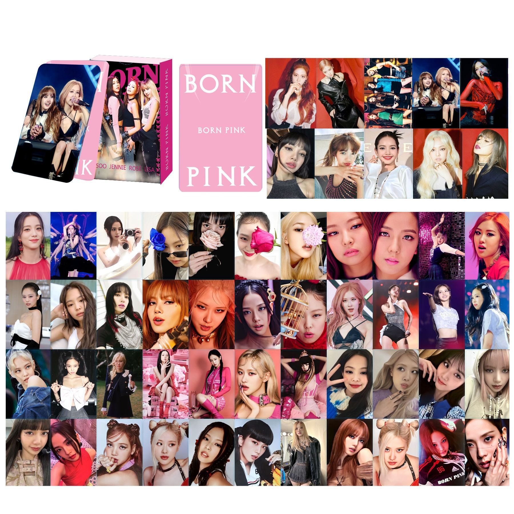 Lomo Card BlackPink bo góc album ảnh idol kpop Lisa Jennie Jisoo Rosé - Hộp 55 card