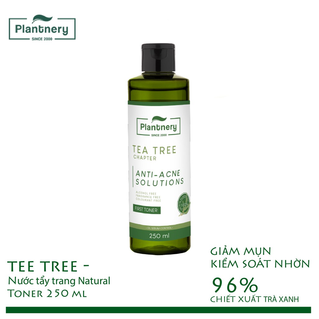 Plantnery Tea Tree Toner 250 Ml Nước Hoa Hồng Kiểm Soát Dầu Se Khít Lỗ Chân Lông Tạm Biệt Với Các Vấn Đề Nhờn & Mụn