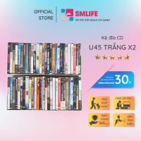 Kệ đĩa CD chữ U 45 (Set 2) - Kệ treo tường bằng thép dày 16mm - Sơn tĩnh điện màu Trắng/ Đen hiện đại - Tặng kèm bộ ốc vít và đầu bịt ốc