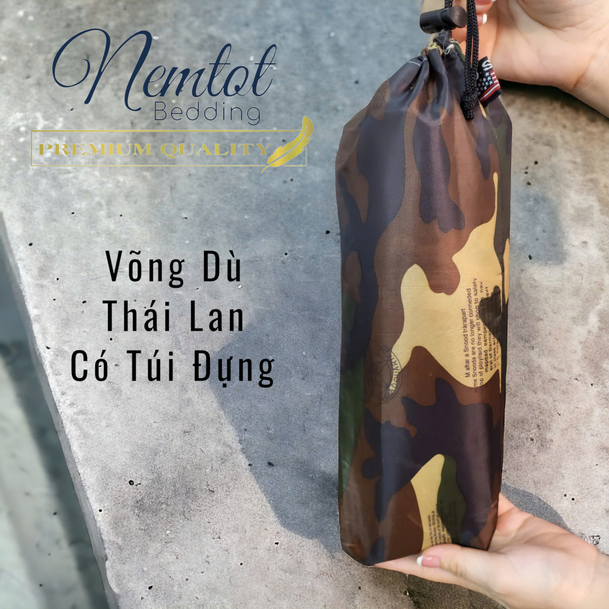 🛑SIÊU ĐẸP🛑 Võng Dù Thái Lan Cao Cấp Họa Tiết Rằn Ri Xếp Gọn, Võng Dù 2 Lớp Bền Chắc, Kèm Túi Đưng