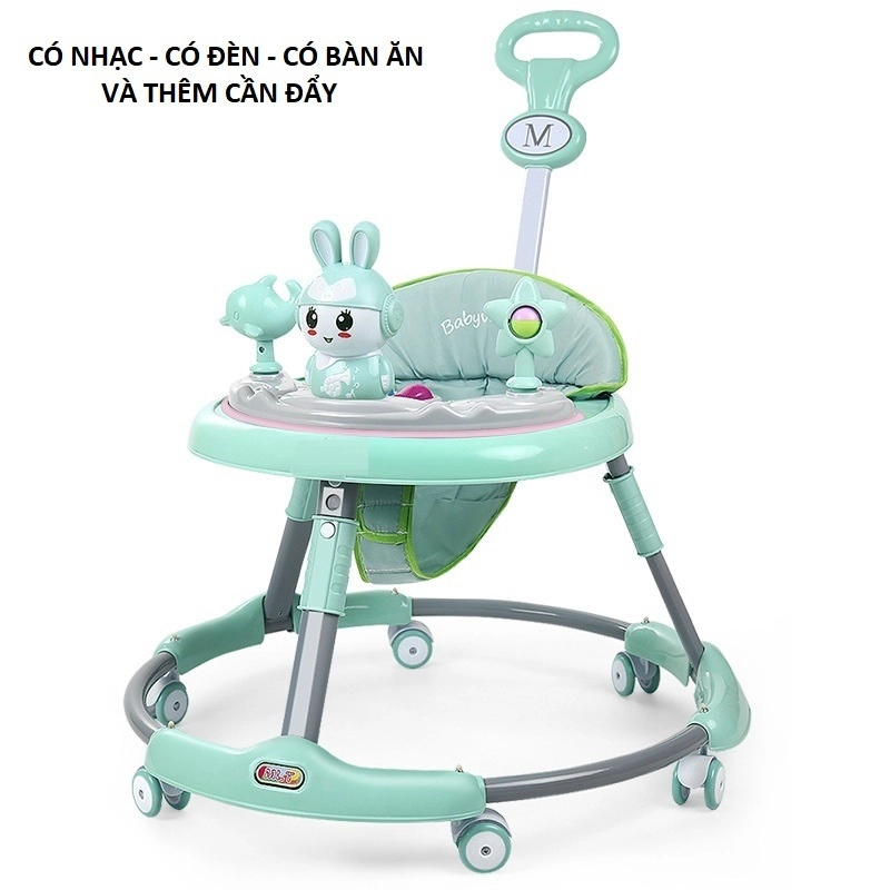 Xe Tròn tập đi có tay đẩy hình con vật phát nhạc cho bé yêu