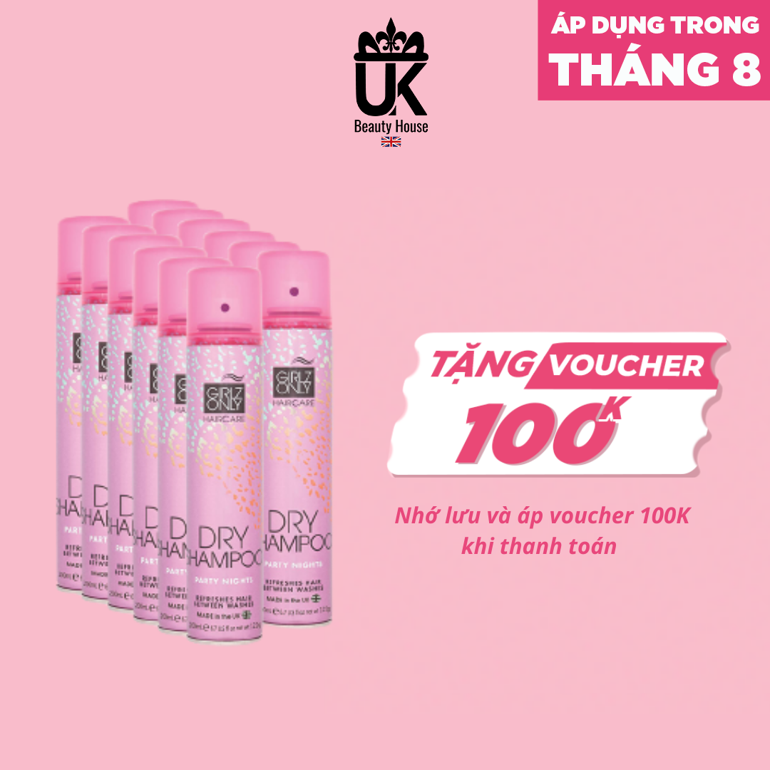 [Hcm](Bán Sỉ) Combo 12 Chai Dầu Gội Khô Girlz Only Party Nights Hương Trái Cây 200Ml