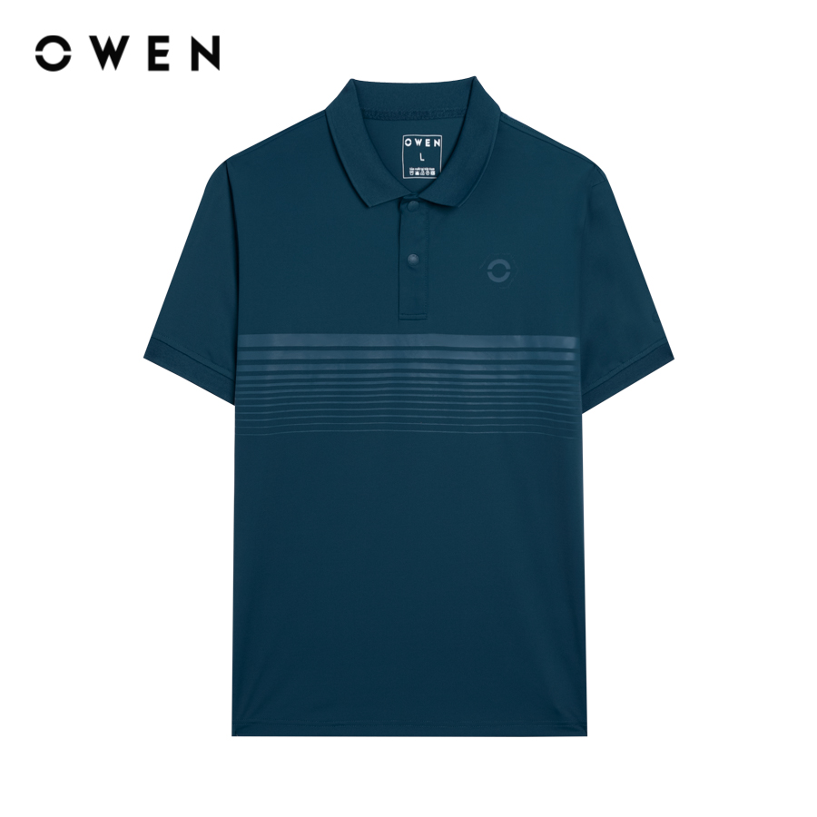 OWEN - Áo polo ngắn tay Body Fit APV243822 màu Xanh chất liệu Nylon spandex