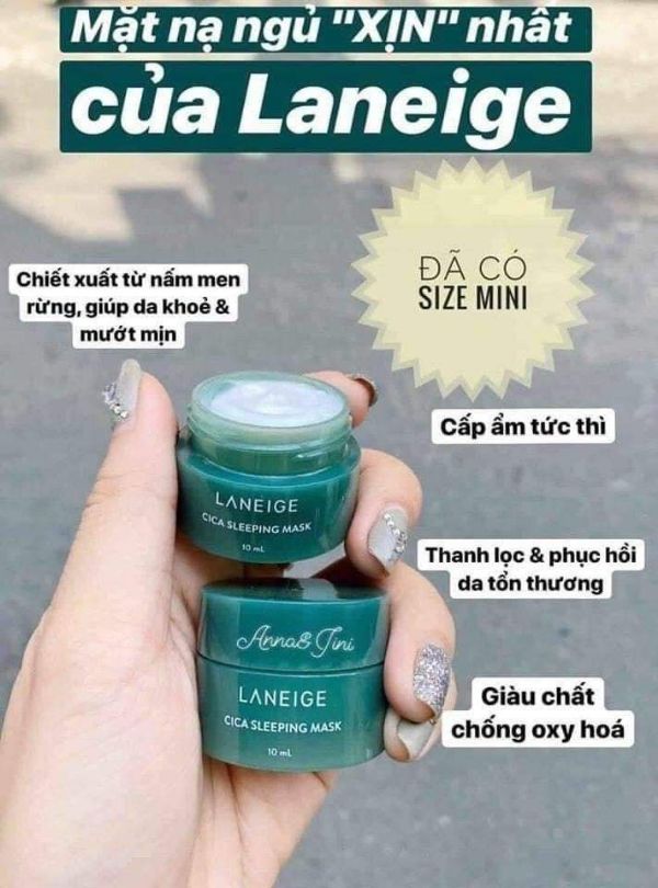 Mặt Nạ Ngủ Laneig Cica Sleeping Mask Mini Cứu Tinh Cho Da Mụn Nhạy Cảm Dễ Kích Ứng - 382