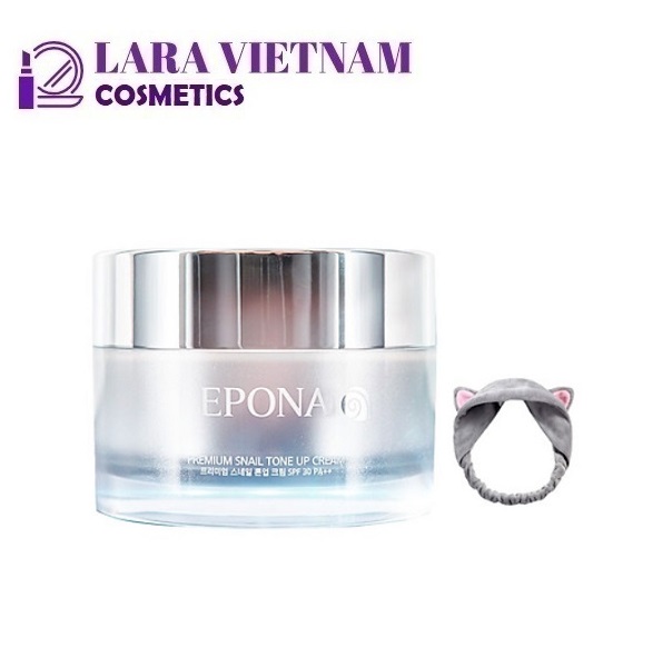 Kem Dưỡng Trắng Nâng Tone Mỏng Nhẹ Tự Nhiên Epona Premium Snail Tone Up Cream Spf30 Pa++ 50Ml Tặng Băng Đô Vải Nhung