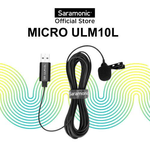 Micro thu âm  làm video Saramonic Lavalier LM10L dài 6M đầu cổng USB cho PC và MAC - Bảo hành 3 thán