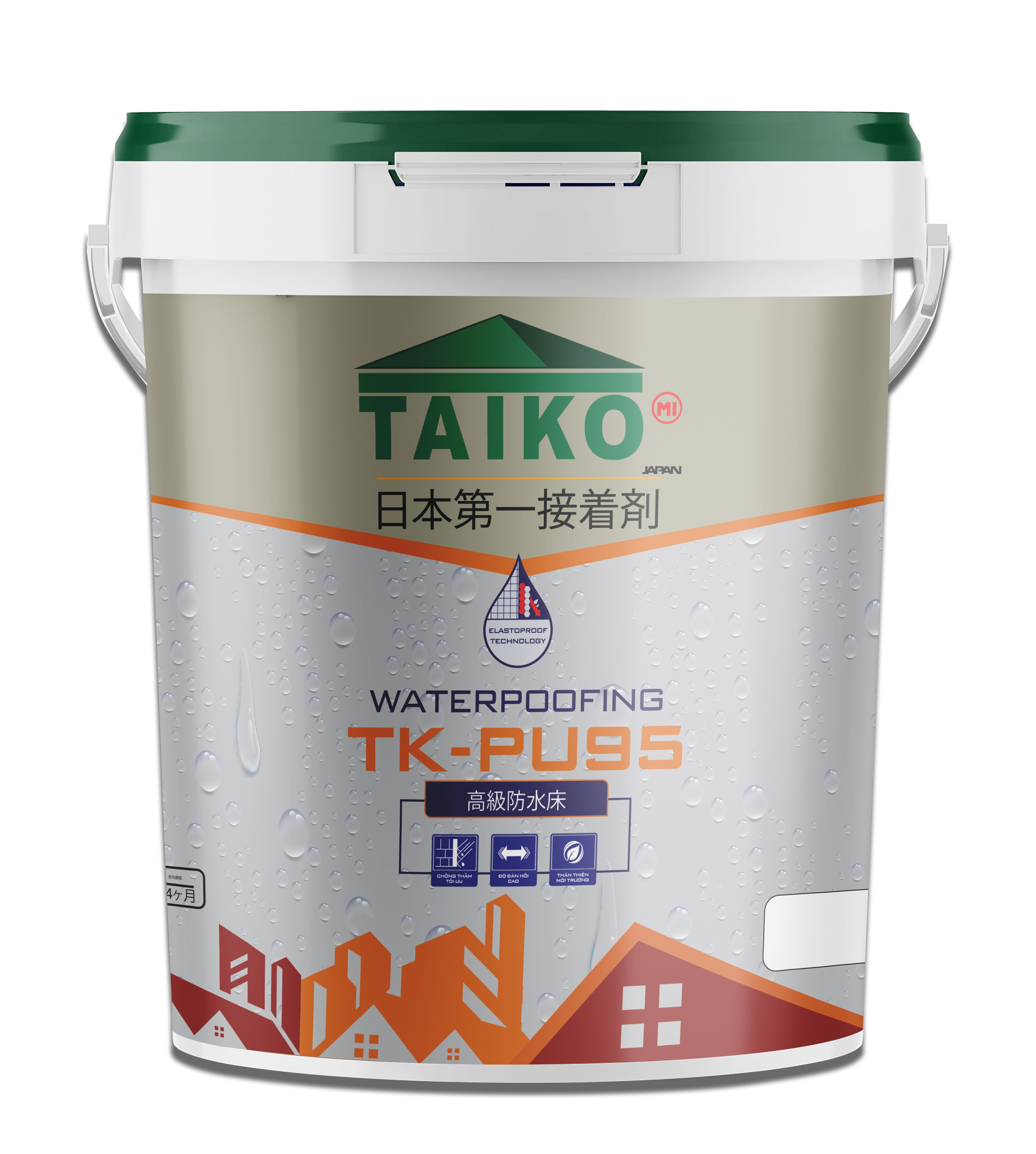 ( CAO CẤP) Keo Chống Thấm TAIKO TK-PU95 một thành phần - Ngăn thấm nước cho bề mặt bê tông xi măng cát chống thấm lộ thiên dùng trực tiếp. Độ bền trên 15 năm. Phân Phối Chính Hãng