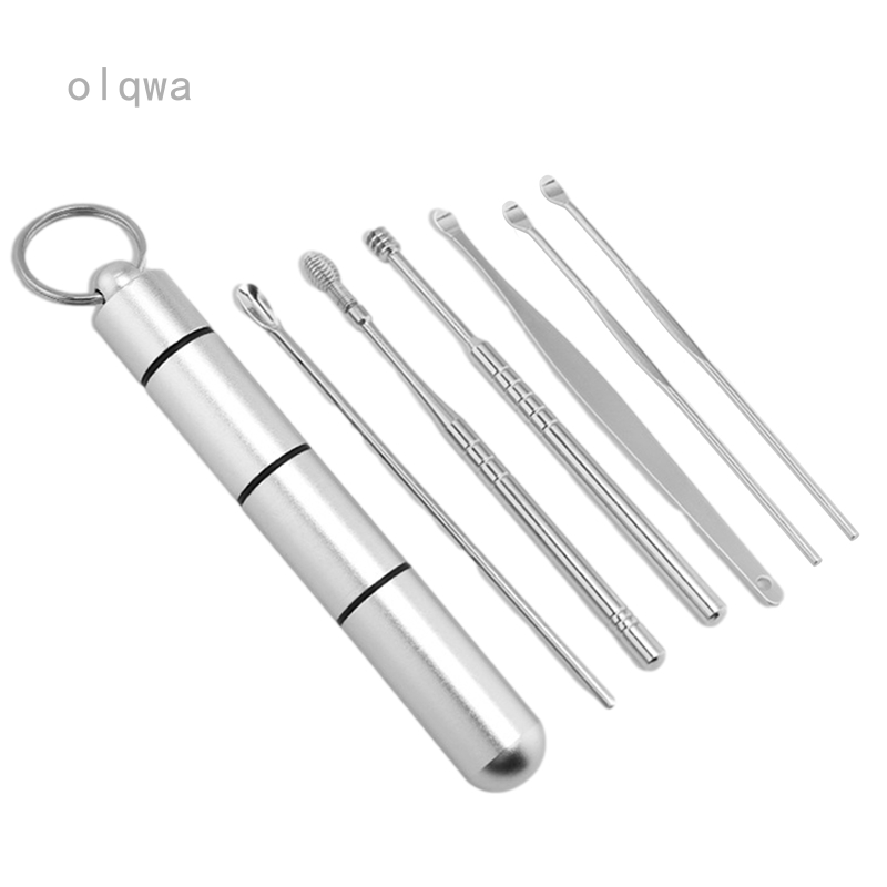 [HCM]Dụng Cụ Lấy Ráy Tai Tiện Dụng 6 Trong 1 Kim móc khóa xe Dụng Cụ Vệ Sinh Tai Bằng Thép Không Gỉ