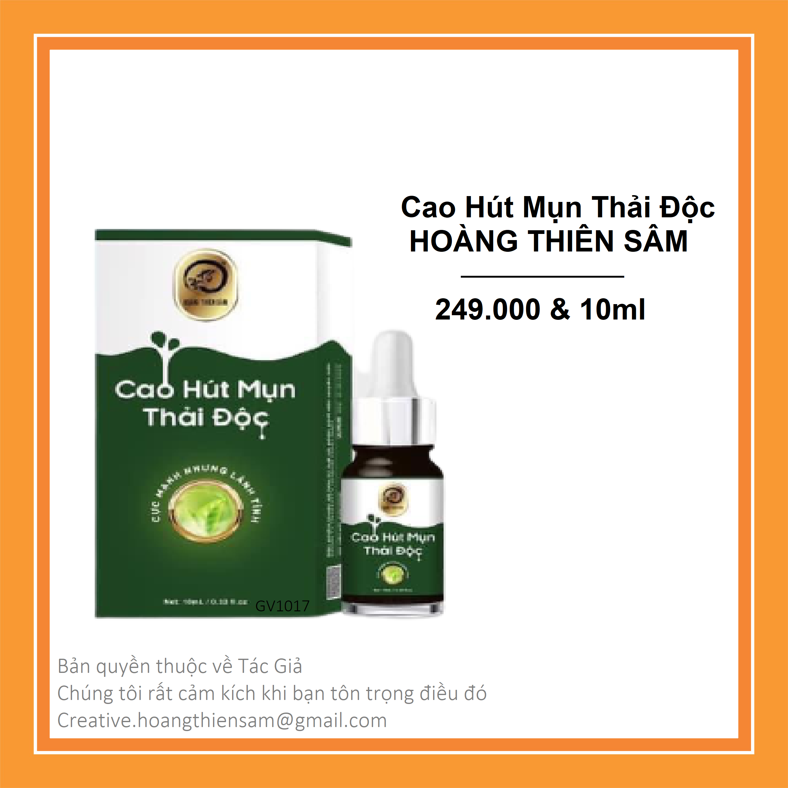 [Hcm]Cao Hút Mụn Thải Độc Hoàng Thiên Sâm