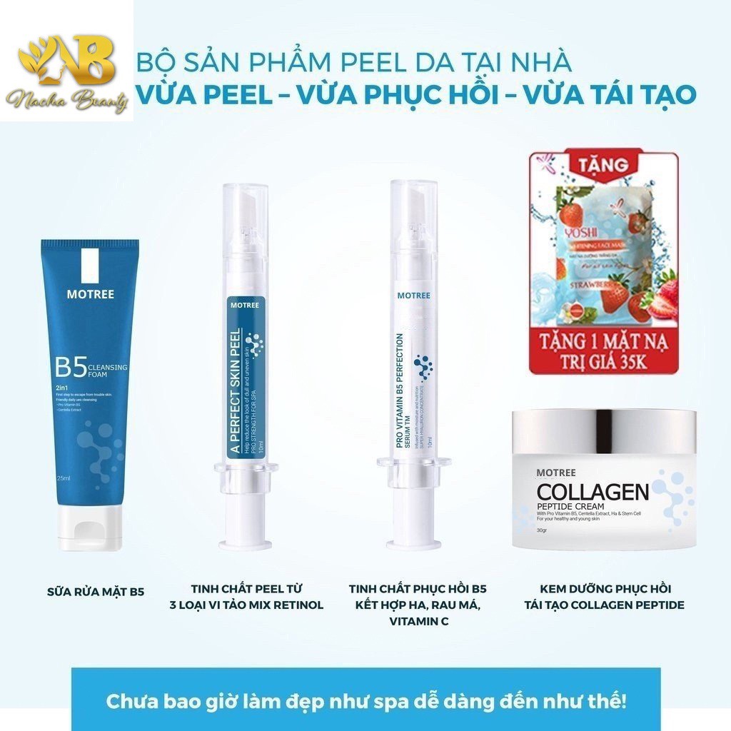 ( TẶNG MẶT NẠ ) Mua 1 Tặng 3 Peel Da Vi Tảo Mix retinol  Tái Tạo Da Sinh Học Chính Hãng - MOCHA của 