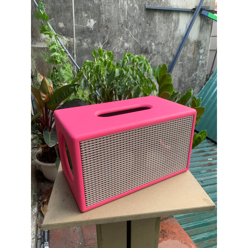 Vỏ box loa di động loa bluetooth kiểu dáng marshall kích thước 35x20x20 khoét sẵn 2 lỗ bass BB2 2 lỗ