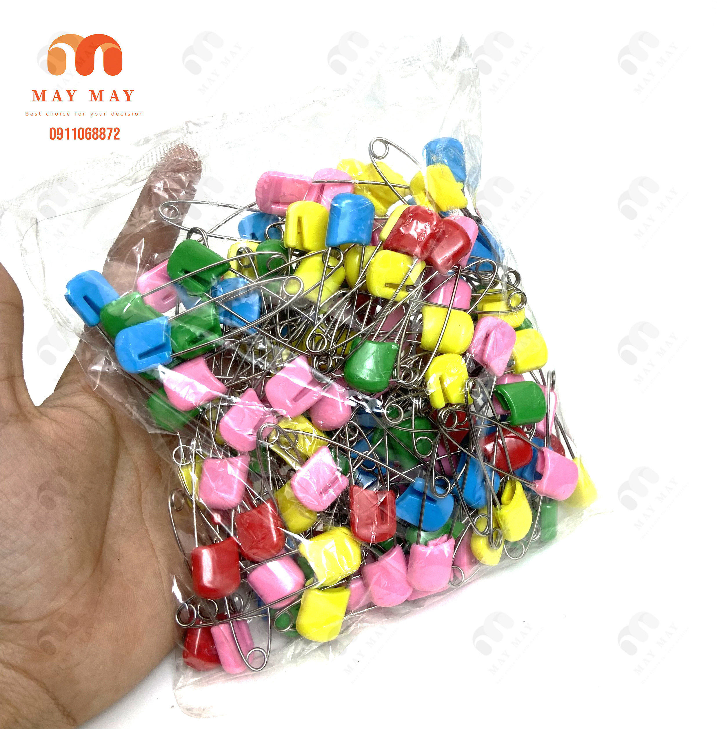 Kim băng đầu nhựa bằng thép không gỉ đủ màu 2 size 1 gói 144 ghim