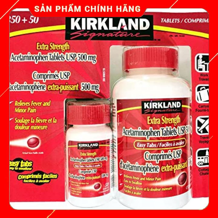 Giảm Đau Hạ Sốt Đau Nhức Mỏi Cơ Thể Kirkland Acetaminophen - 500Mg