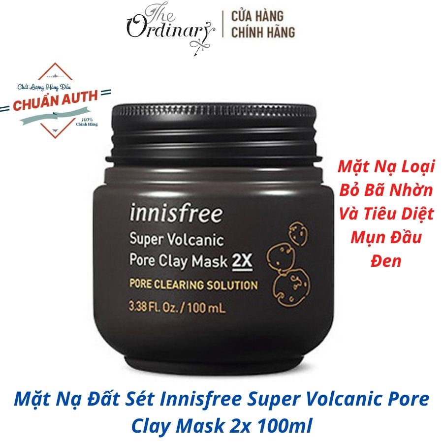 Mặt Nạ Đất Sét Innisfree Super Volcanic Pore Clay Mask 2X 100Ml –Mặt Nạ Loại Bỏ Bã Nhờn Và Tiêu Diệt Mụn Đầu Đen