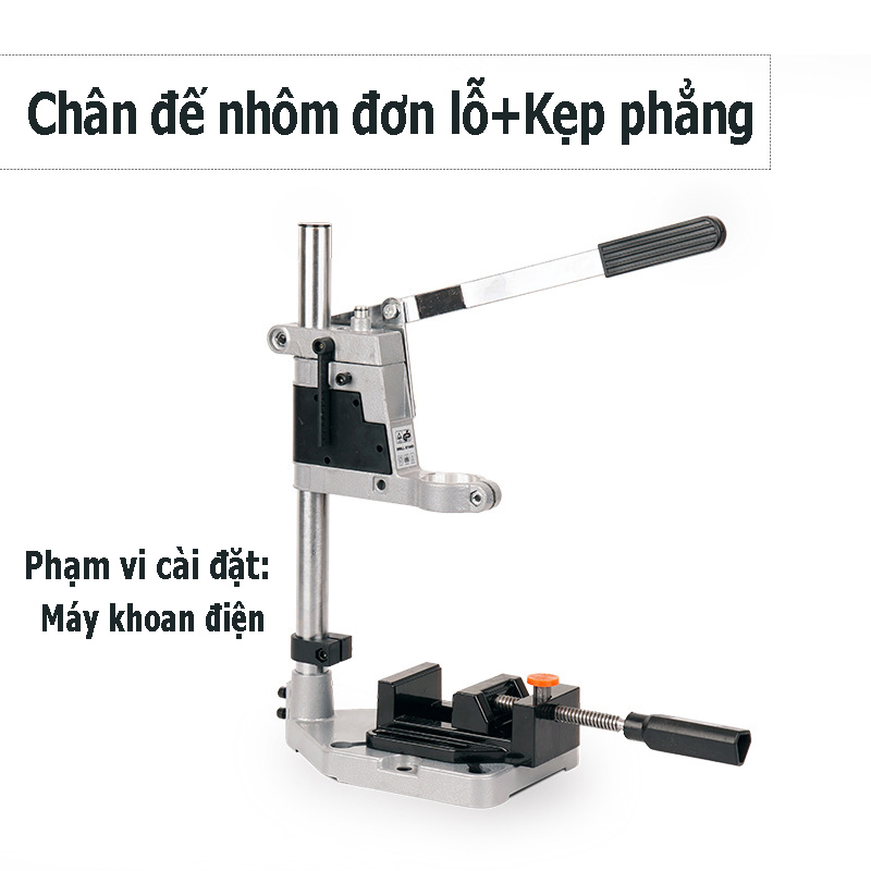 POP Chân Đế Kẹp Máy Khoan 6102B - Đế kẹp giữ máy khoan đường kính 43mm - Đế kẹp 2 bàn cao 60cm  ê-tô