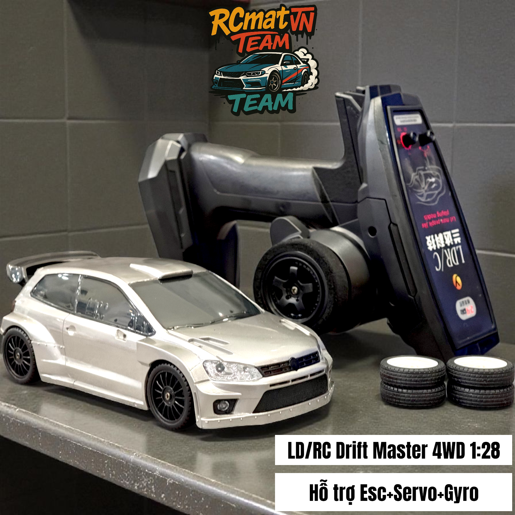 Xe Điều Khiển Mini Master Drift LD2801 LD2803 1/28 Pro Có Gyro Servo