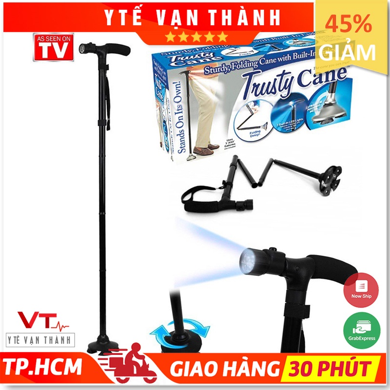 ✅ Gậy 1 Chân Có Đèn Pin: Gấp Gọn Trusty Cane Chống Trượt - Vt0540 [ Y Tế Vạn Thành ]