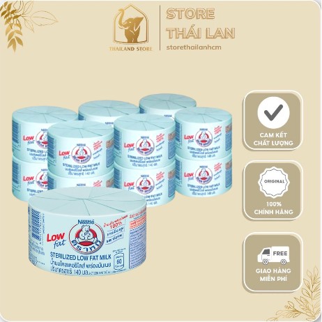 MÀU XANH DƯƠNG - [COMBO 1 LỐ 12 LỌ] Sữa Gấu Ít Béo Nestlé Low Fat Milk