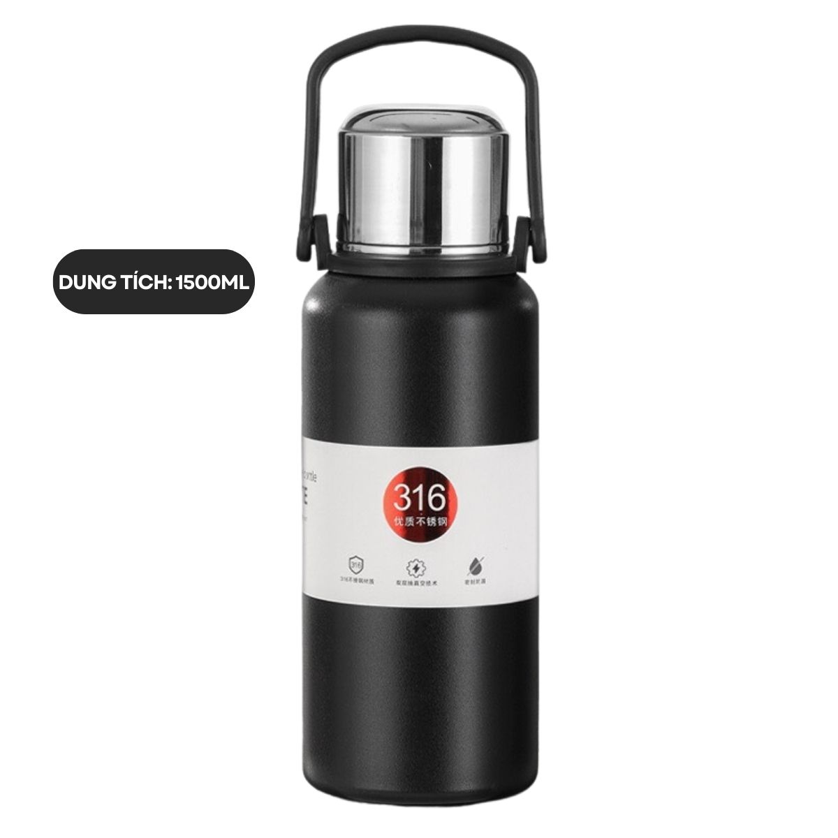 Bình giữ nhiệt Inox 316 cao cấp BOSS Dung tích 1500ml - 1000ml Giữ nhiệt 36 Tiếng Bảo Hành 6 tháng