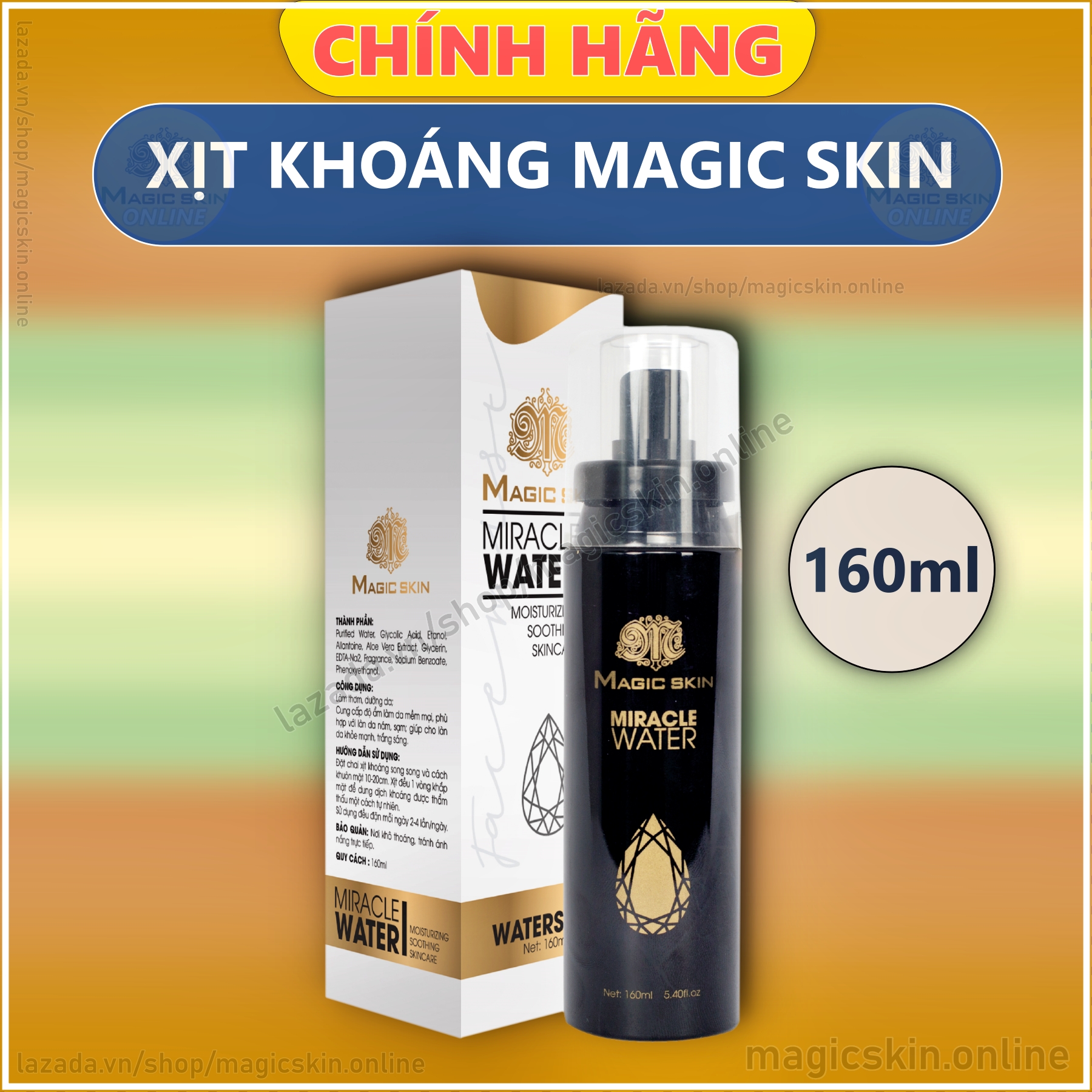 Xịt Khoáng Magicskin Miracle Water ? Dưỡng Ẩm Làm Thơm ✔ Chính Hãng