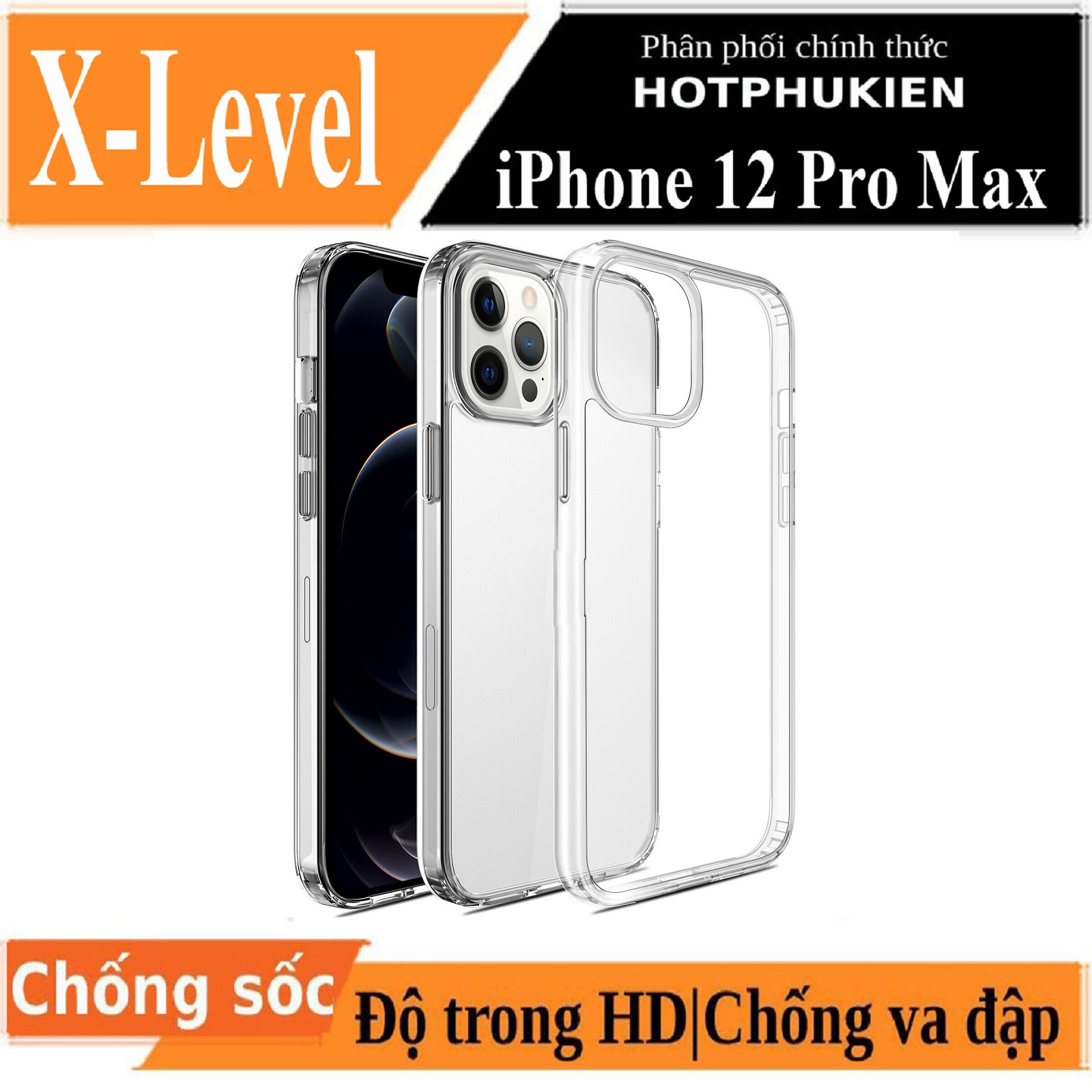 Ốp lưng chống sốc cho iPhone 12 / 12 Pro / 12 Pro Max mặt lưng trong suốt siêu mỏng 0.8mm hiệu X-Level Sparkling Series độ trong tuyệt đối chống trầy xước chống ố vàng tản nhiệt tốt  - Phân phối bởi Hotphukien