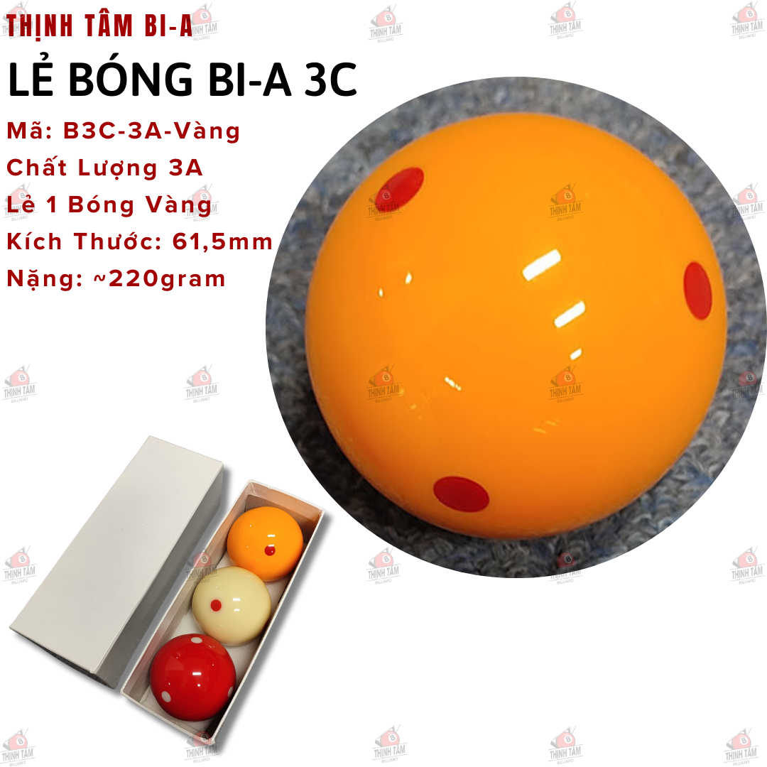 [THỊNH TÂM] Lẻ Bóng Bida 3 Băng Bóng Bi-A 3C 6 Chấm [ Bóng 3C ]