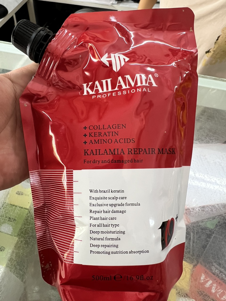 Kem Hấp Phục Hồi Tóc Keratin Collagen Amino Acid Kailamia 500ml
