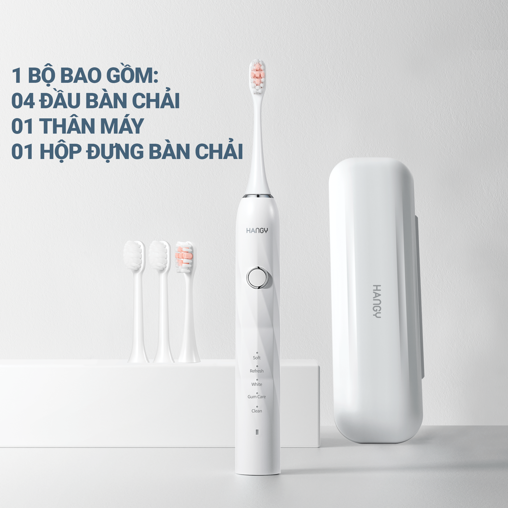 Bàn chải điện HANGY chuẩn nha khoa HY23 Pro Nâng Cấp siêu sóng âm làm trắng răng giảm mảng bám [Bảo 