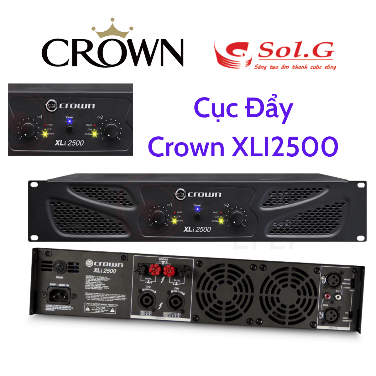 Âm ly Cục đẩy Crown XLI2500 chính hãng