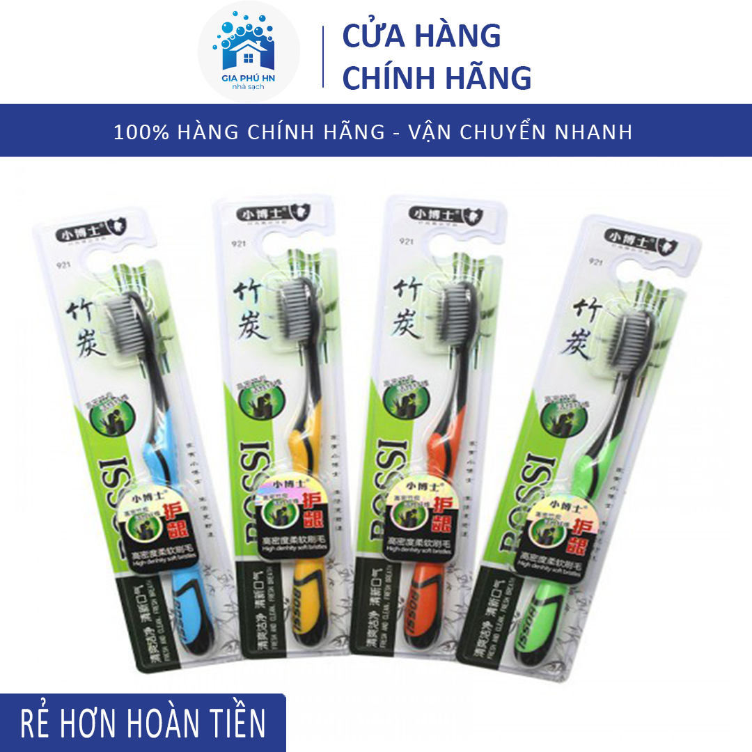 [Hàng Xịn - Giá Hời] Combo 5 Bàn Chải Đánh Răng Than Tre Bossi Chuyên Làm Trắng Răng Bảo Vệ Nướu Lợi