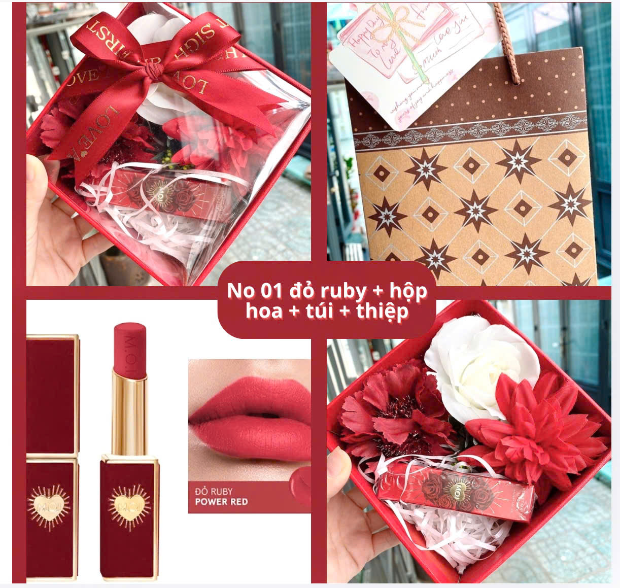 SON THỎI LÌ QUEEN OF ROSE BY M.O.I HỒ NGỌC HÀ  PHIÊN BẢN GIỚI HẠN . MUA 3 SON ( MẪU MỚI ) TẶNG TÚI N