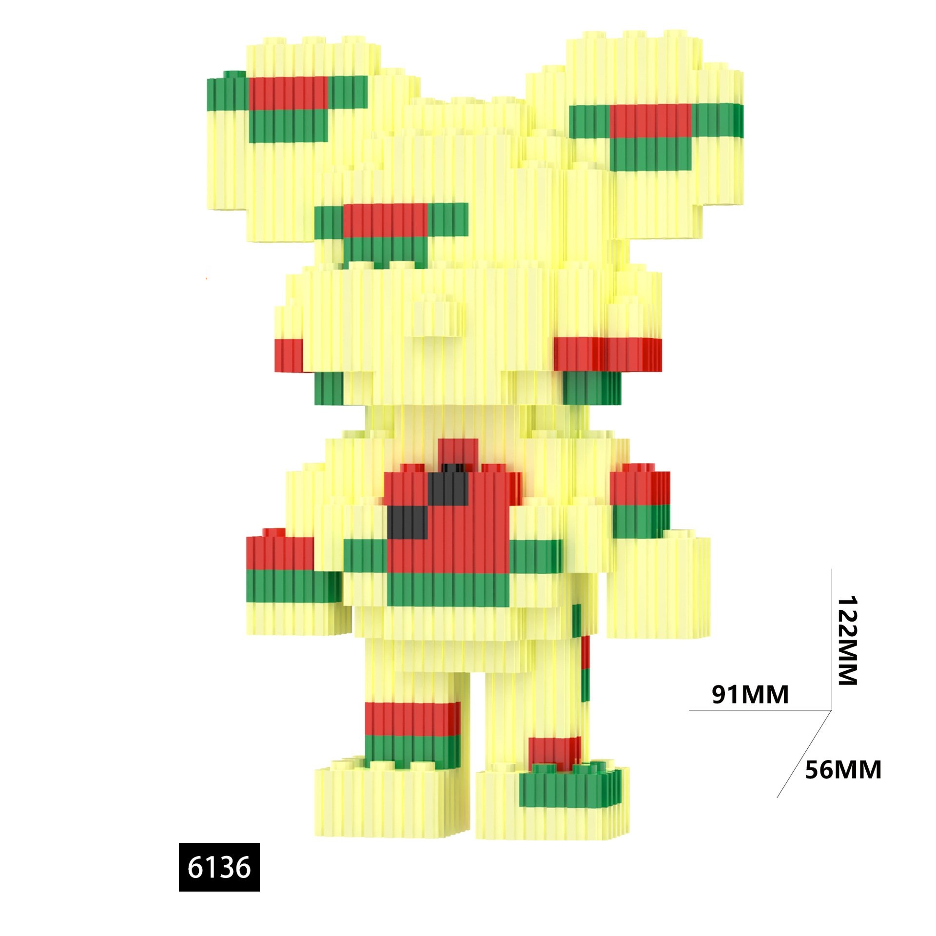 Đồ chơi mô hình lego Gấu Bearbrick 3D size 12cm lắp ráp xếp hình bear brick mini 3D dễ thương
