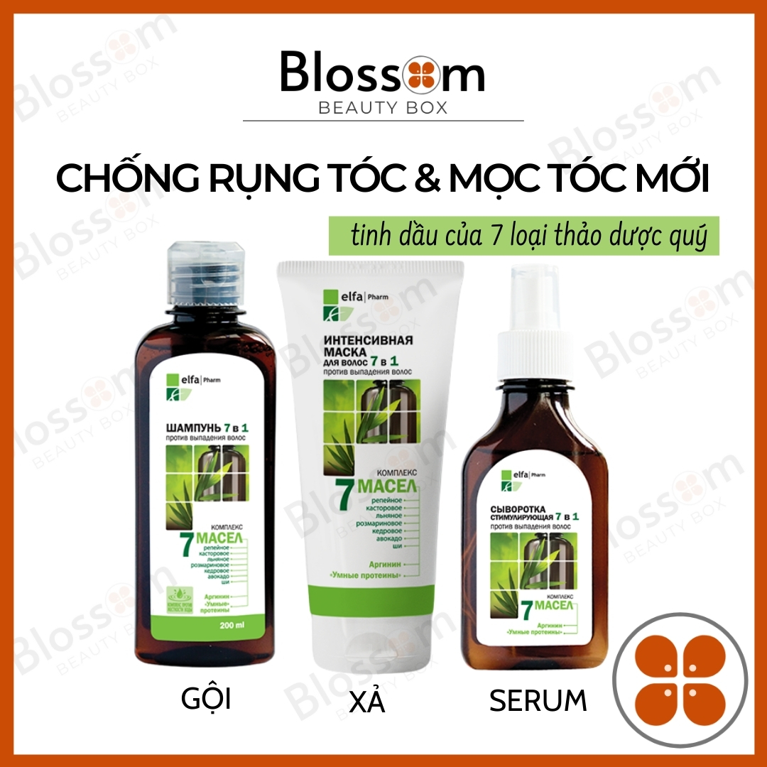 Dầu Gội Chống Rụng Tóc Elfa Pharm 7In1 Chiết Xuất 7 Loại Tinh Dầu Thảo Dược 200Ml