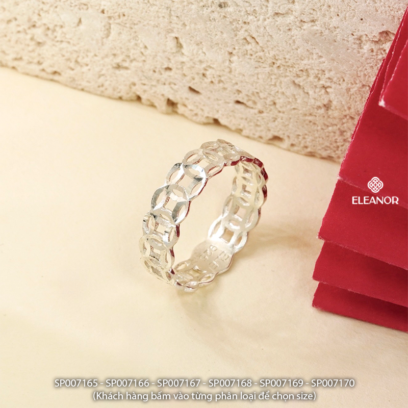 Nhẫn bạc nữ Eleanor Accessories nhẫn thiết kế nguyên vòng kim tiền phụ kiện trang sức 7165