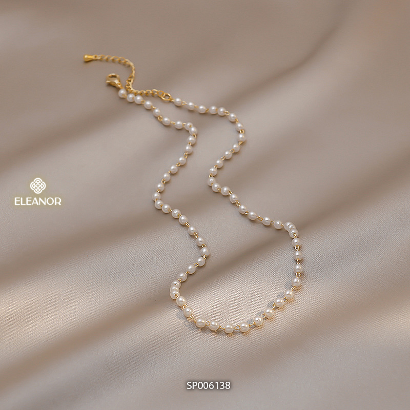Dây chuyền nữ Eleanor Accessories vòng cổ đính ngọc trai nhân tạo phụ kiện trang sức 6138