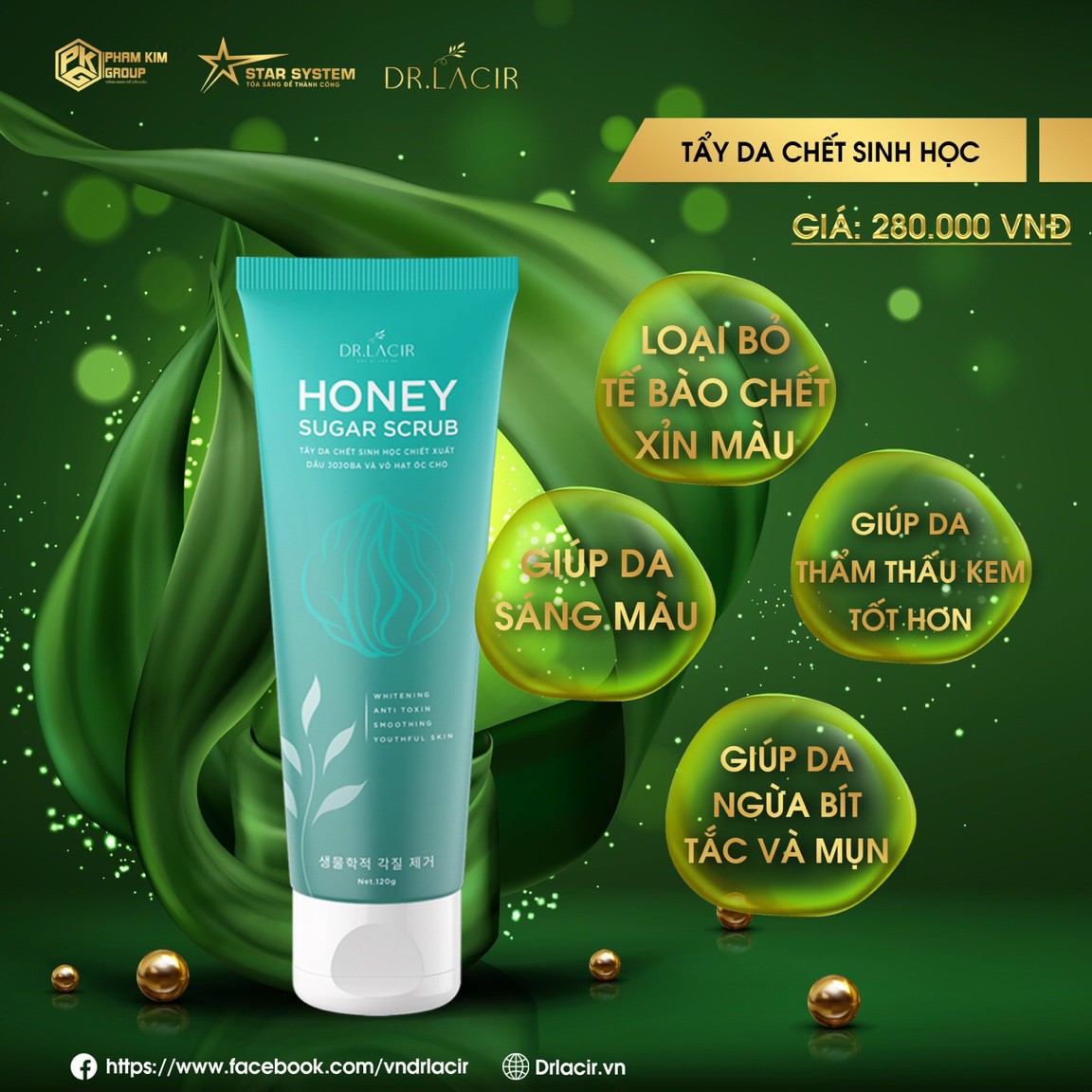 Tẩy Da Chết Sinh Học HONEY SUGAR SCRUB Dr Lacir 120ml DR04