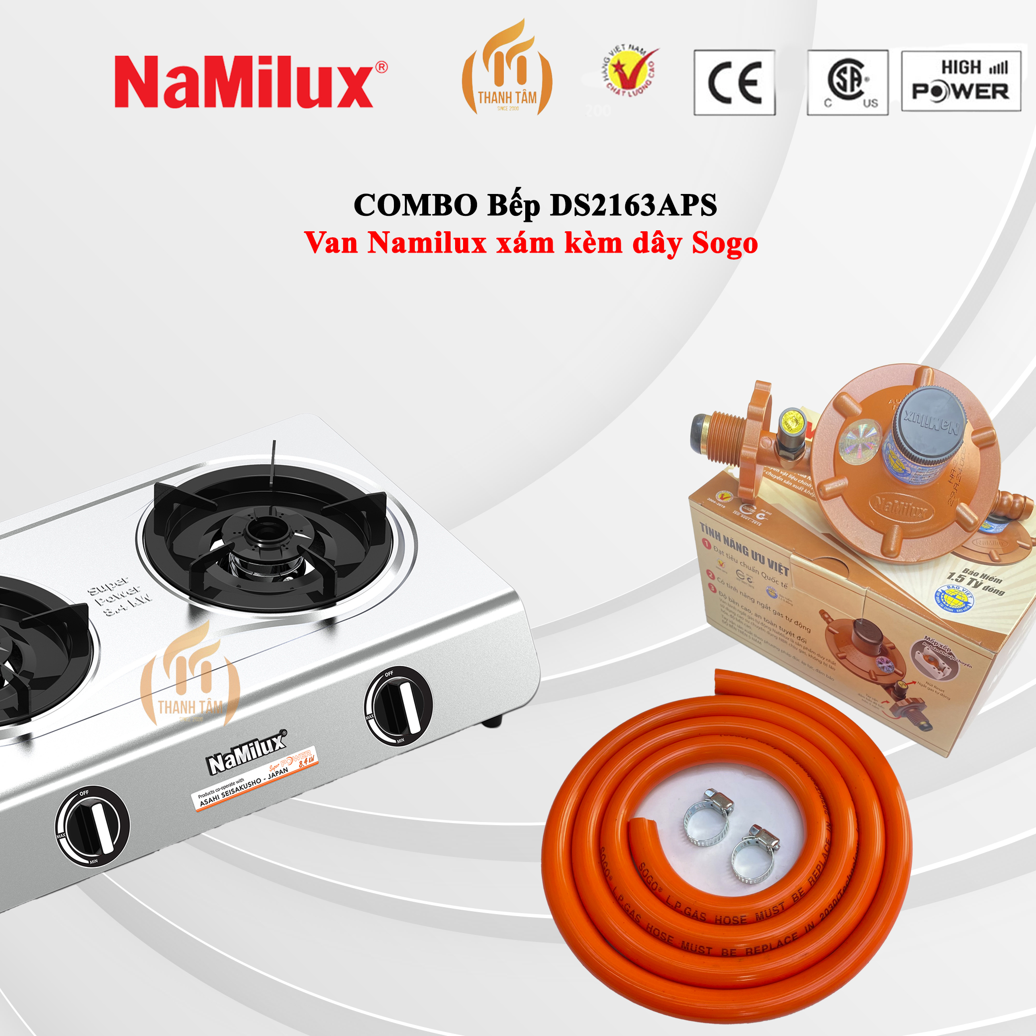 Bếp gas đôi Namilux 6 tấc DS2163APS