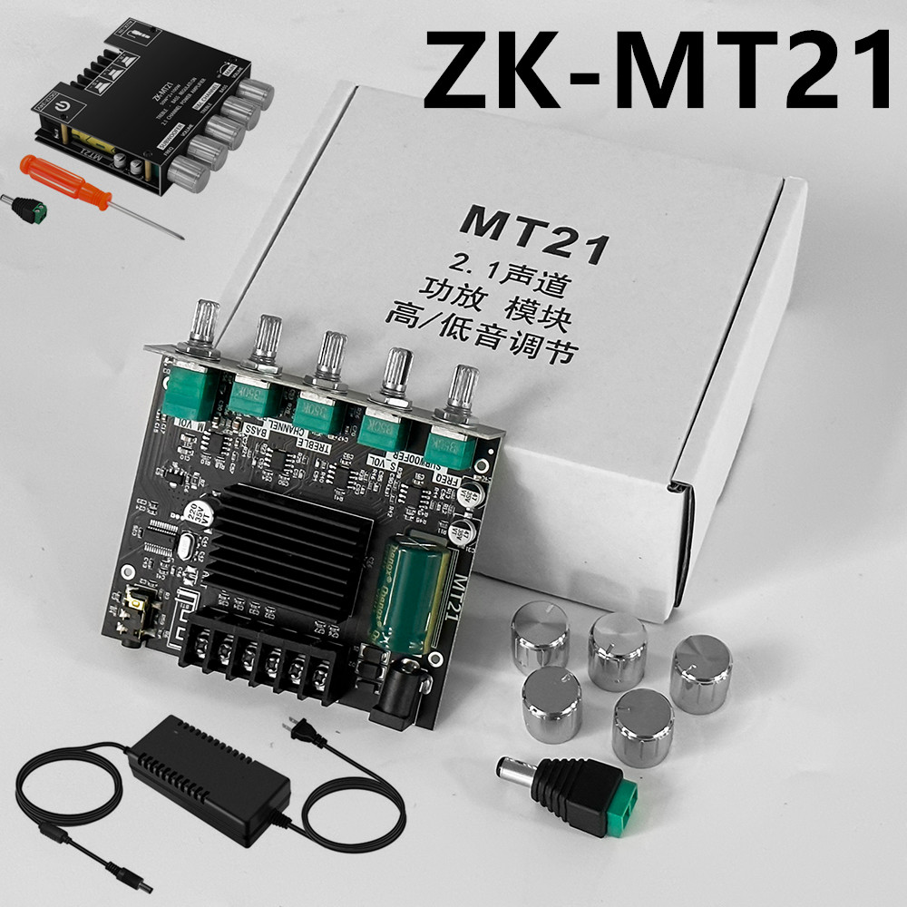 ZK-MT21  2.1 Kênh Bluetooth 5.0 Bảng mạch khuếch đại loa siêu trầm 50WX2 + Công suất 100W Bảng mạch